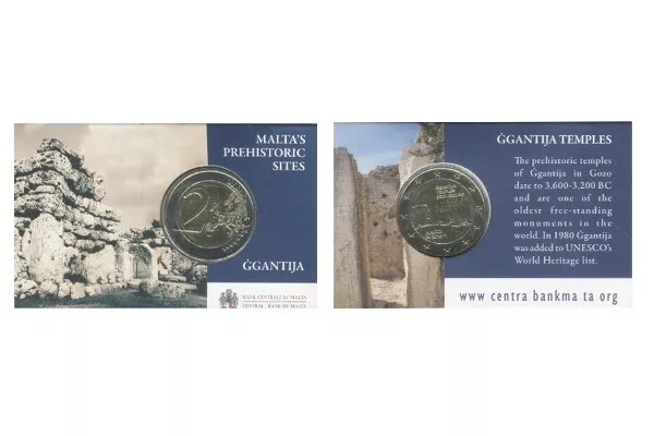 2 Euros Coincard Ggantija Malte {DATASHEET:ANNEE}