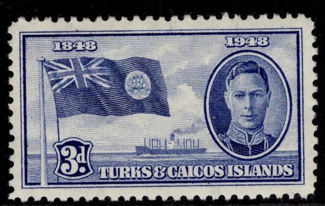 TURKS & CAICOS ISLANDS GVI SG212, 3d blue, M MINT.