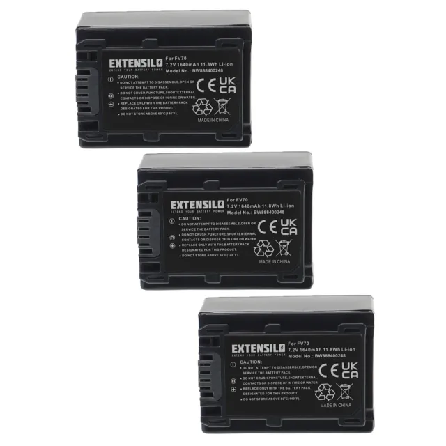 3x Batería para Sony DCR-DVD150E DCR-DVD150 DCR-DVD203E DCR-DVD202E 1640mAh