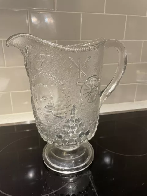 Admiral Dewey EAPG Water Pitcher "Spanish American War" Early American Glass