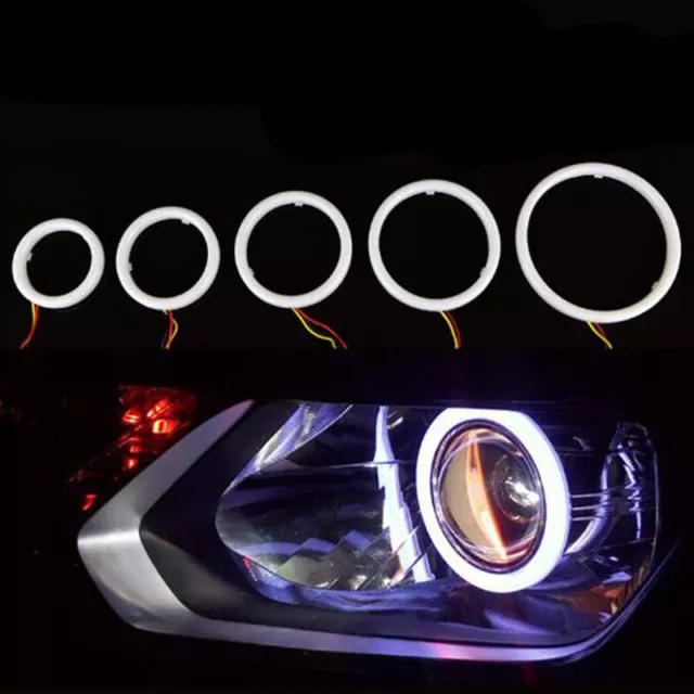 2PCS 60-120mm LED COB Light Angel Eyes Halo Rings DRL for Car Headlight Retrofit