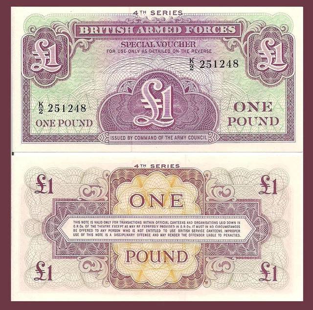 10 Pc Set - Gr. Britain P M36a, Military Payment Currency (MPC) 4th Series!! UNC