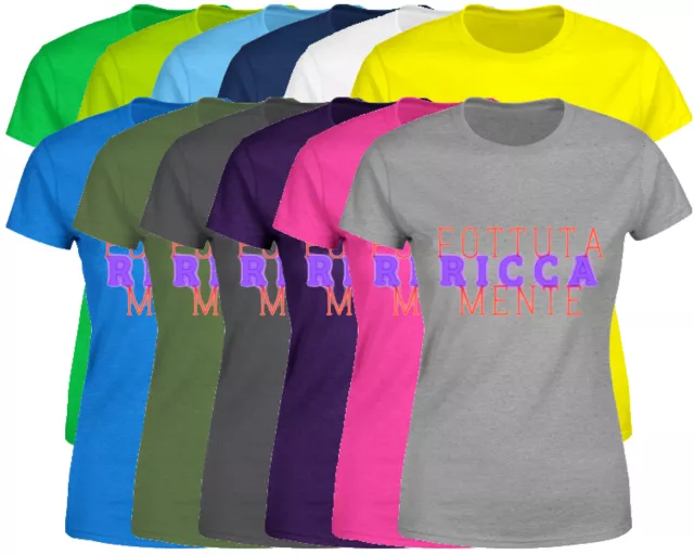 T-Shirt Maglietta maglia Donna manica corta cotone colori vari personalizzata