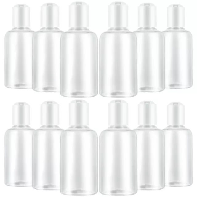 12 bottiglie di plastica 75 ml ricaricabili con chiusura a pressione per shampoo & Co.-MN