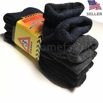New 3 Pairs Mens Winter Heavy Duty Warm Work Wool BOOTS Socks Cotton Size 9-13