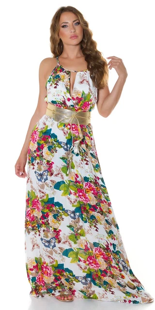 Abito Donna Elegante da Cerimonia Lungo Sexy Vestito da Sera Vestitino per S M 6