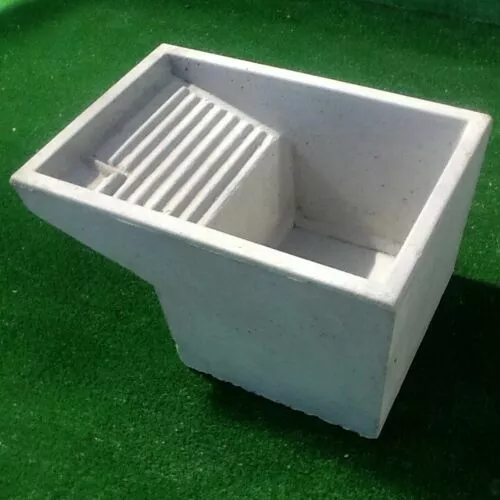 Lavoir en ciment gris pour laver le linge, 73 x 43 x 35 cm (H)