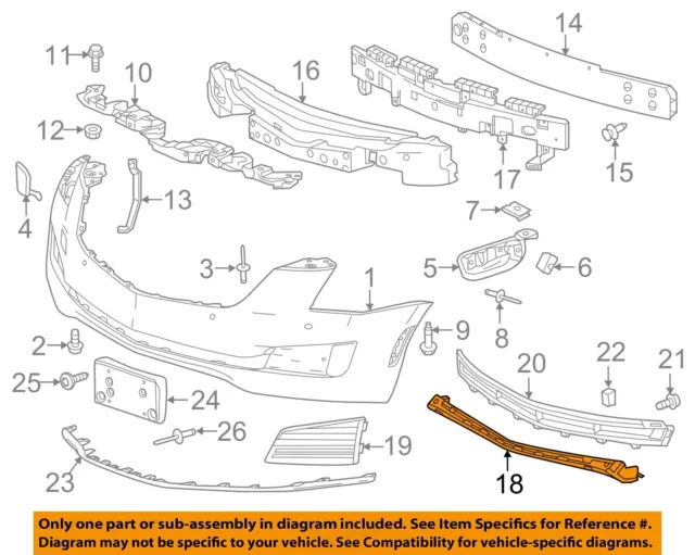 Cadillac GM OEM 15-18 ATS Front Bumper-Lower Support 22879651