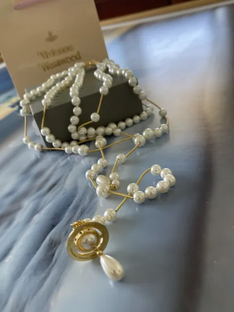 VIVIENNE WESTWOOD BROKEN Pearl Necklace In Gold $199.00 - PicClick AU