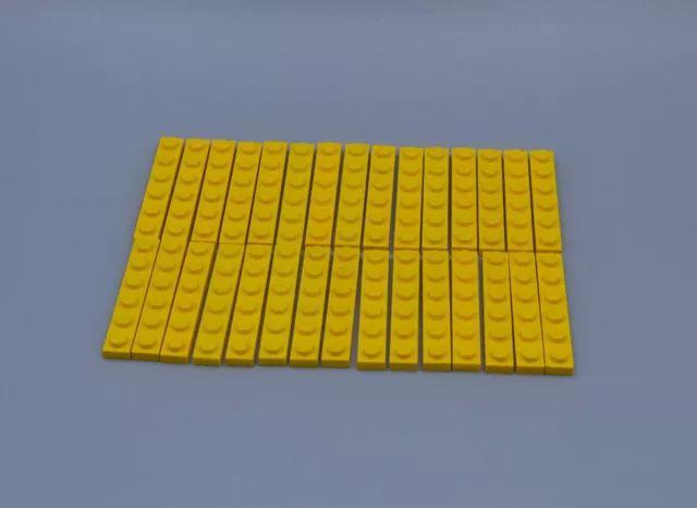 LEGO 30 x Basisplatte Bauplatte Grundplatte gelb Yellow Basic Plate 1x6 3666