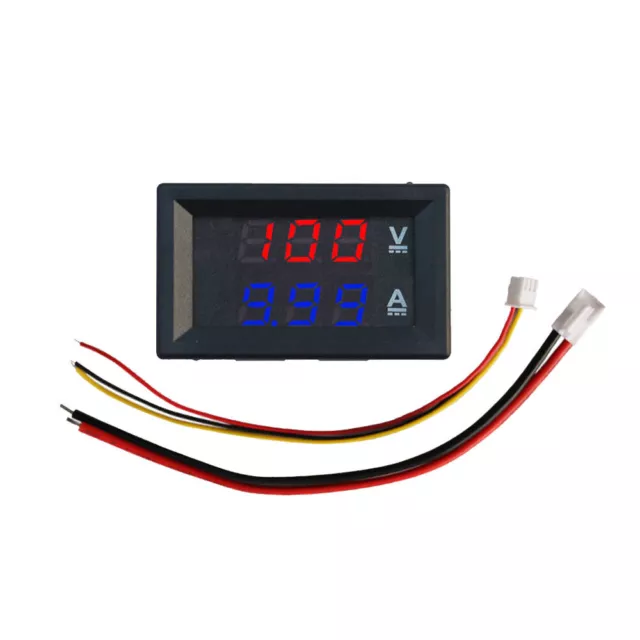 DC 100V 10A Voltmeter Ammeter Blue Red LED Amp Dual Digital Volt Meter Gauge