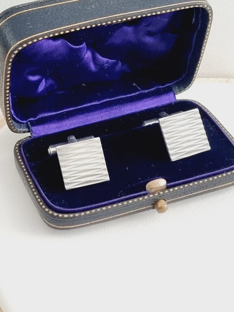 Paire De Boutons De Manchette Anciens - Doré - Duvix - Motif Soleil - Coffret