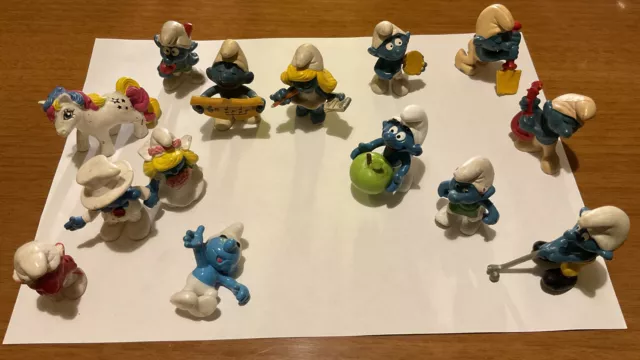 lotto 14 puffi vintage peyo Smurf Schlumpf Pitufos Hasbro Bully