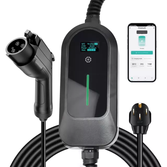 SOLO EV Charger Level 2 32amp NEMA 14-50 25Ft Cord Compatible All J1772 EVs