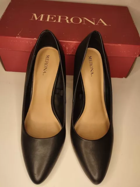 Merona Alexis Womens Black 3.5 in heel shoes Size 7 2