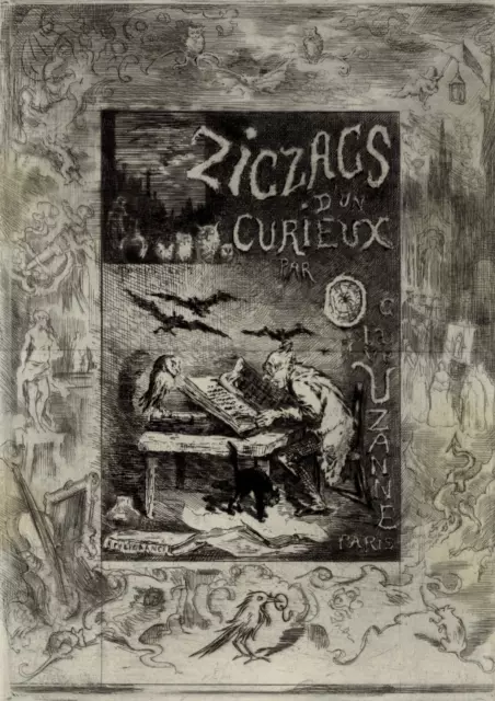 ❤️ 1888 Octave Uzanne Les Zigzags d'un Curieux Félix Buhot 1/5 Chine A. Quantin
