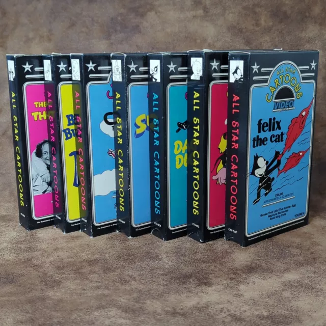 Lot 7 All Star Cartoons (VHS Metavideo) Bugs Daffy Porky Felix Casper Superman