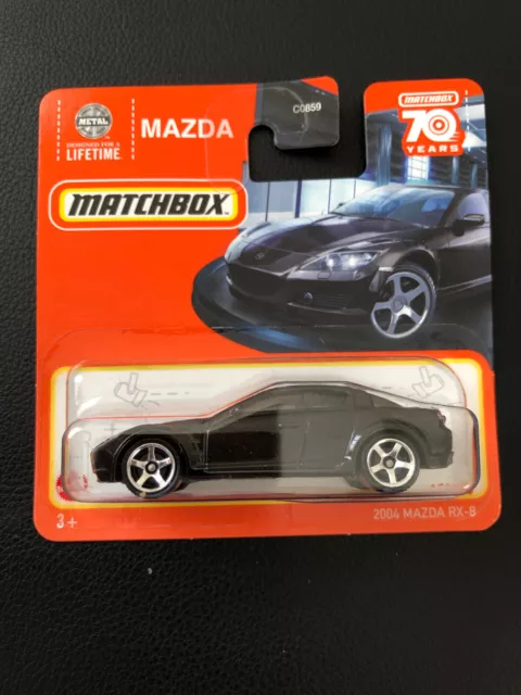 Mazda RX8 2004 - Black Matchbox 70 Years - 2023 New/Sealed 1/64 Scale