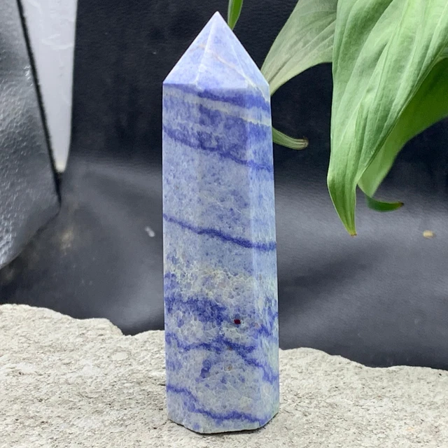 118G Lapis lazuli quartz crystal obeliskpoint wand aura healing