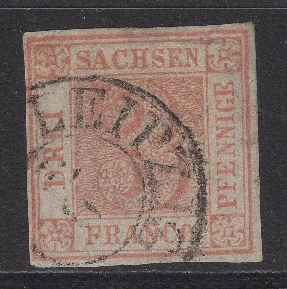 Sachsen 1850, Nr. 1 Typ II/11, gestempelt in Leipzig mit Fotobefund