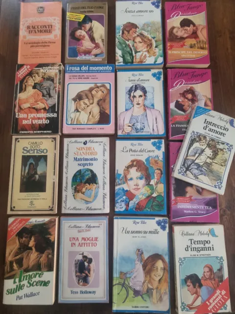 Lotto di 17 romanzi rosa libri varie edizioni e collezioni usati anni 1975 1998