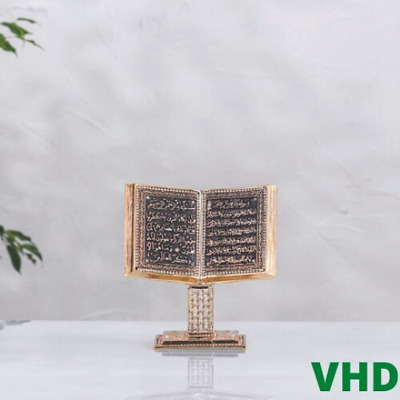 Ayatul Kursi Written Quran Open Book Figurine | Islamic Desk Decor | Muslim Gift