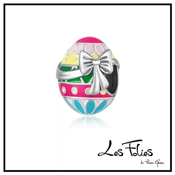 Charm Uovo di Pasqua in argento 925 - Les Folies (Modello Pandora)