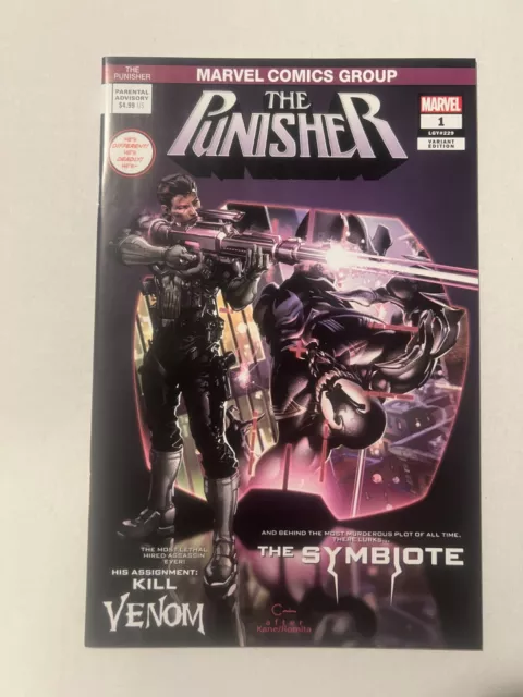 The Punisher #1 Nm 9.4 Clayton Crain Variant Purple Cover Asm #129 Homage 2018