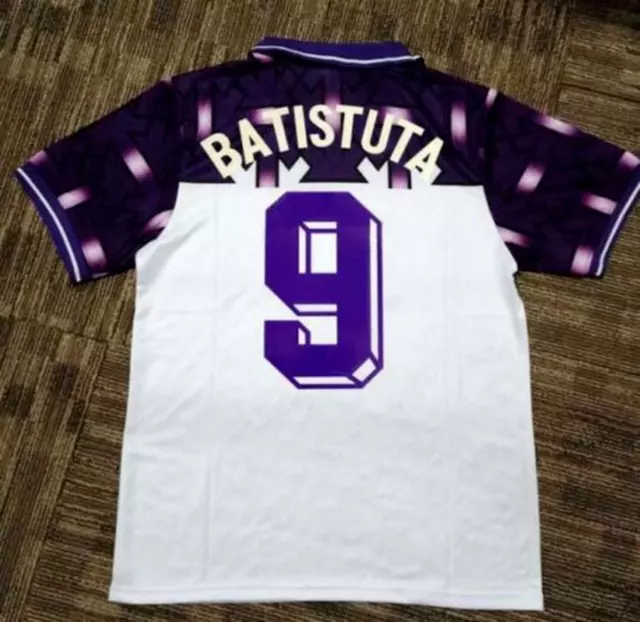 Maglia Maglietta Retrò Calcio BATISTUTA Fiorentina 1992 #9 Home Away Shirt ASD