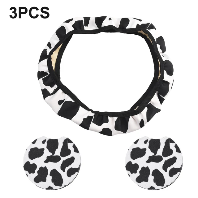 Coprivolante auto pressione mucca + set antiscivolo 3 pezzi universalmente utilizzabile