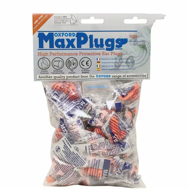 Oxford Max Plugs - 50 Pack pairs Ear Plugs Noise Reduction Safety New