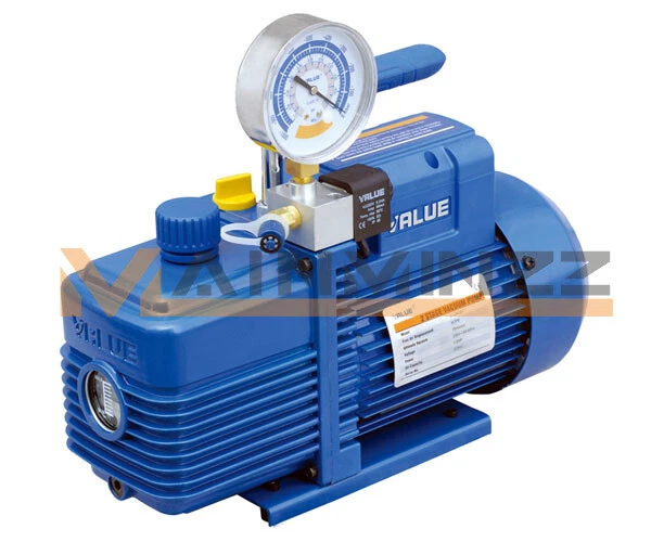 1PC Stage Vacuum Pump Rotary Vane with Gauge 4.3CFM 1/3HP Air Refrigeration 2Pa