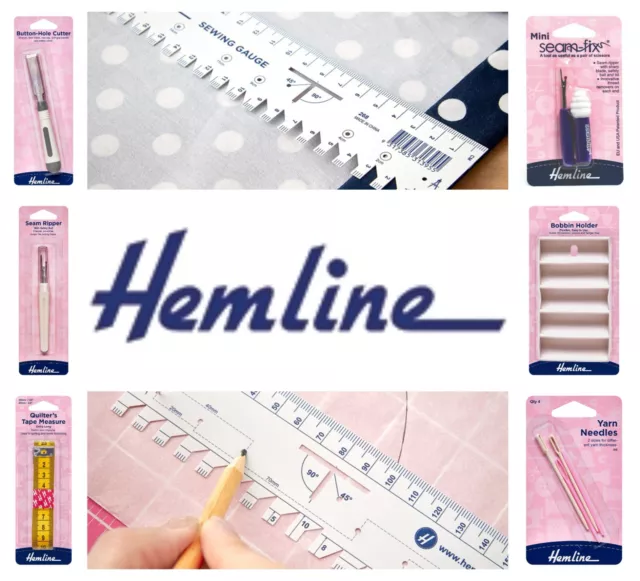 Hemline Sewing Accessories & Haberdashery Tapes Seam Rippers Chalks Needles Etc.