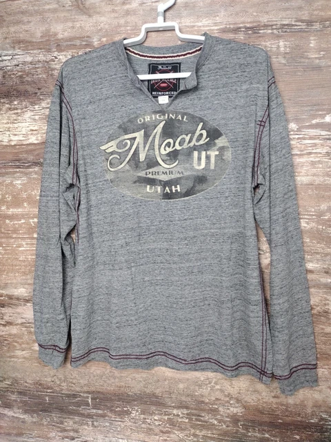 Premium 51 T Shirt Mens Large Iron Needle Long Sleeve MOAB UTAH Gray Size Small