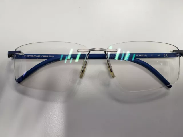 Porsche Brille P8341 B blau / silber  Herren  Randlos