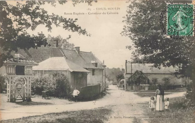 Cpa Oise 60 Vieux Moulin Route Eugenie Carrefour Du Calvaire