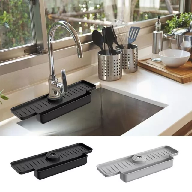 1pc Kitchen Sink Mats, Silicone Diatom Mud Dish Pads With Drainage Holes,  Anti Slip And Wear Resistant