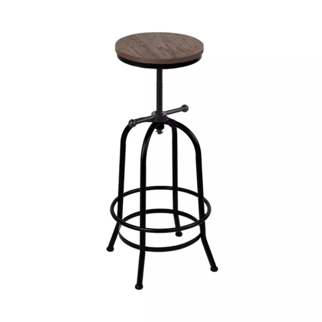 Artiss Kitchen Bar Stool Vintage Retro Industrial Swivel Wooden Metal Chair