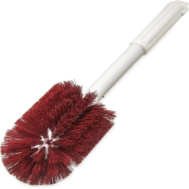 30" Carlisle Red Polyester Valve Brush w/ Versatile Rounded Head, Medium Stiff B