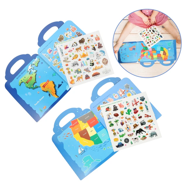 Livre D'autocollants Imperméables Réutilisables Pour Enfants - Lot De 3