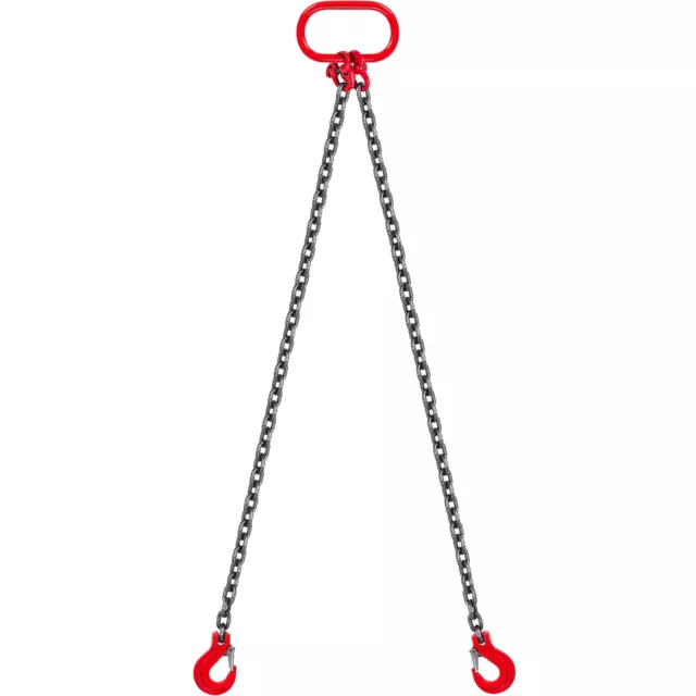 VEVOR 2mtr x 2 leg 8mm Lifting Chain Sling 2 Tonne with Steel Grab Hooks