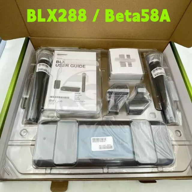 BLX288 / Beta58A Wireless Vocal System w/2 BETA58 Microphones Express New in box