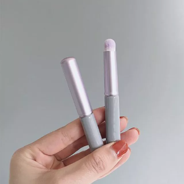 Mini Round Head Lip Lipstick Gloss Brush Lipstick Applicator Brushes With Lid_wf