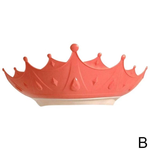 red Adjustable Baby Shower Shampoo Cap Crown Shape Wash Hat For Ear NEW Hair K0I