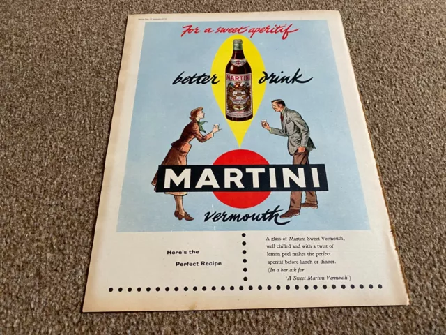 Framed Advert 14X11 Martini Sweet Vermouth