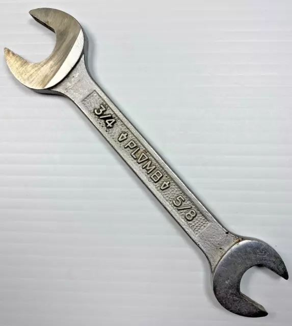 Vintage PLOMB TOOLS "PEBBLE STYLE" No. 3031 Open End Wrench 5/8" x 3/4" USA Tool