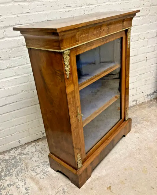 Antique 19th Century Inlaid Walnut Pier Cabinet with Ormolu Mounts (Can Deliver)