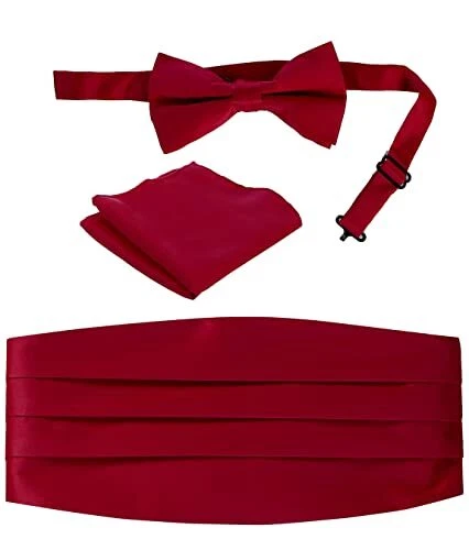 Men's Adjustable Satin and Paisley Cummerbund Set