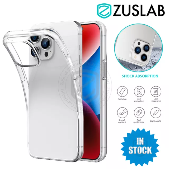 For Apple iPhone 14 Pro Max Plus Case Zuslab Ultra Slim Crystal Clear Soft Cover