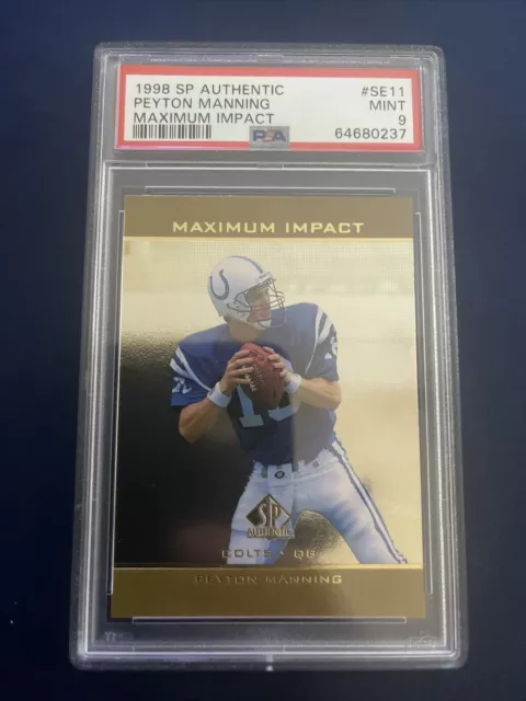 1998 PEYTON MANNING SP Authentic Maximum Impact Rookie Rc #SE11 PSA 9 MINT Qty 1998 PEYTON MANNING SP Authentic Maximum Impact Rookie Rc #SE11 PSA 9 MINT Qty